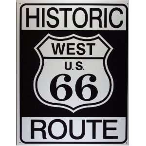    Historic Route 66 West Highway Road Tin Sign