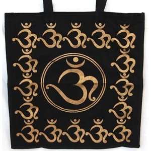  Black and Gold Om Tote Bag