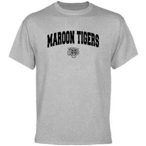  NCAA Morehouse Maroon Tigers Ash Logo Arch T shirt Sports 