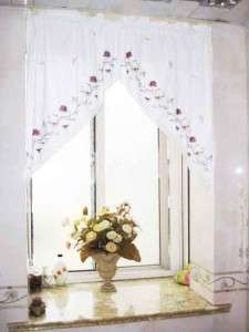   Flower Trail Butterfly Embroidery Crochet Lace Curtain Swag Clearance