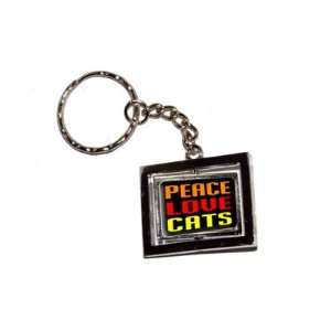  Peace Love Cats   New Keychain Ring Automotive