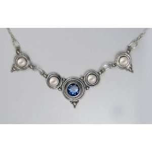  A Stunning Sterling Silver Gemstone Necklace Accented with 