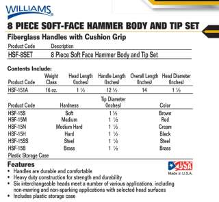   Hammer Body & Tip 8pc Set HSF 8SET USA In Case 0662459327031  