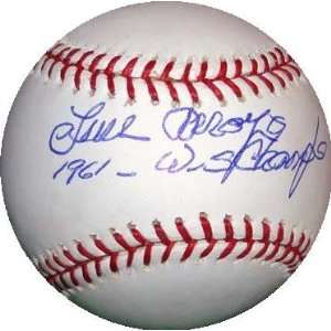  Luis Arroyo autographed Baseball inscribed 1961 WS Champs 