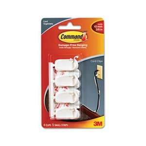  CommandTM MMM 17301 CORD CLIP W/ADHESIVE, WHITE, 4/PACK 
