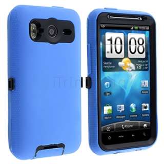   Layer Hybrid Case Cover Black/Blue For HTC Inspire 4G Desire HD  