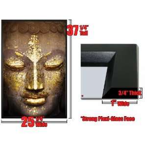   Framed Buddha Buddah Gold Face Zen Poster FrPs33364