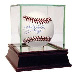  MLB Whitey Ford Autographed Baseball with CY 61 