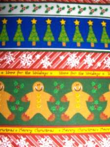 CHRISTMAS GINGERBREAD MEN & TREES QUILT FABRIC