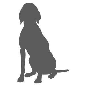 Hound Dog small 3 Tall DARK GREY vinyl window decal sticker