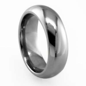  Edward Mirell Mens Grey Titanium 6mm Dome Ring, Size 10.5 