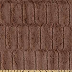  64 Wide Minky Embossed Groovey Cuddle Cappuccino Fabric 