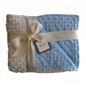  Vanilla & Blue Minky Crib Blanket Baby