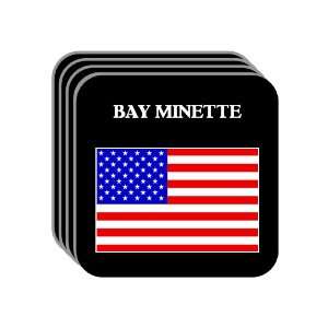 US Flag   Bay Minette, Alabama (AL) Set of 4 Mini Mousepad Coasters