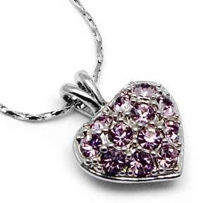 Swarovski Crystal ~ICY PINK HEART~ Pendant Necklace  
