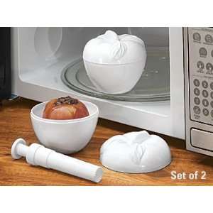  Microwave Apple Baker Set of 2 with Corer and Core Ejector 
