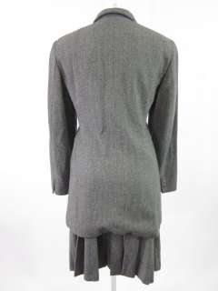 MAX MARA Gray Blazer Pleated Skirt Suit Set Outfit Sz 6  