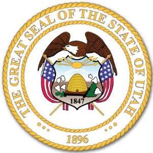  Utah State Seal Flag bumper sticker decal 4 x 4 