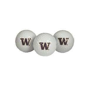  Washington Huskies NCAA Logo Golf Balls   Sleeve of 3 