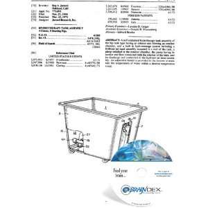  NEW Patent CD for HYDROTHERAPY TANK ASSEMBLY Everything 