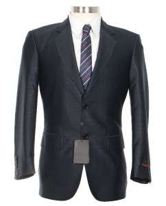 395 Navy Diamondweave Antonio Cardinni 36R 32W Mens Silk Blend Suit 