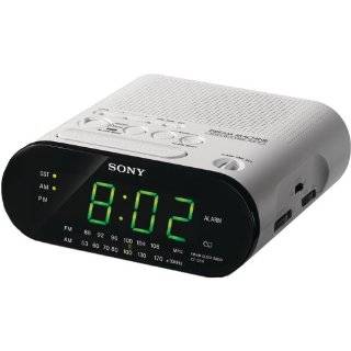 Sony ICF C218 Automatic Time Set Clock Radio (White)