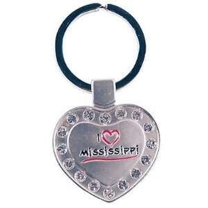  Mississippi Keychain Metal Heart I Luv Case Pack 60 