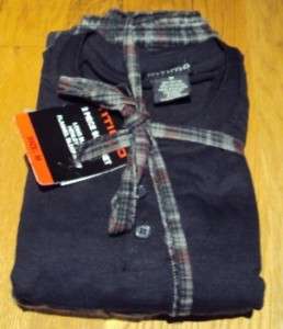 Mens Intimo Brand Gray Black Marrone 2 piece pajama Med  
