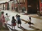 MARQUARDT LISTED ARTIST KIDS PLAYING LARGE 1966 FABULOUS OIL PAINTING 
