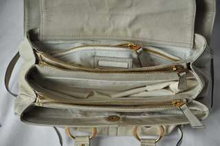 MARNI Super Cute Beige Triple Compartment Rings Handles Bag Handbag 