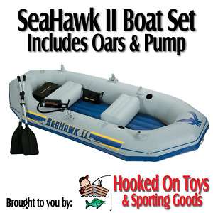 Intex Seahawk II Boat Set Inflatable Raft 3 Person  