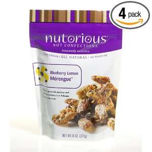 Nutorious Nuts, Blueberry Lemon Merengue, 8 Ounce Pouches (Pack of 4 