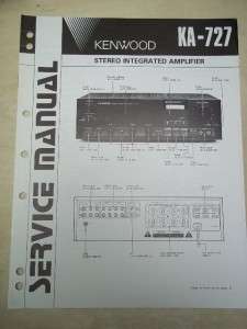 Vtg Kenwood Service Manual~KA 727 Integrated Amplifier~Original  