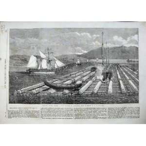  1863 Canadian Lumber Trade Raft St Lawrence Andrews