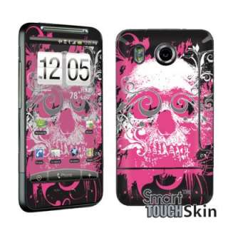 BIG PINK SKULL DECAL SKIN CASE FOR AT&T HTC INSPIRE 4G  