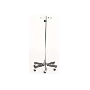 93 Chrome 5 Leg IV Pole with 4 Hooks IV Stand IV Equipment  