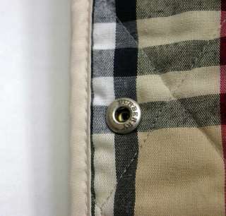   Lightweight Quilted Tan Nova Check Plaid Jacket Coat sz M Medium