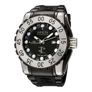 Invicta 6652 Mens Reserve GMT Black Rubber & Two Tone Stainless Steel