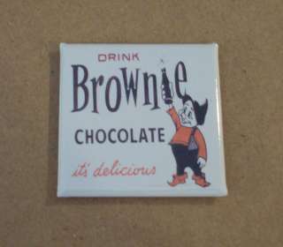 Brownie Chocolate Soda FRIDGE MAGNET matchbook milk sign drink vintage 