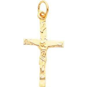  10K Gold INRI Crucifix Pendant Jewelry