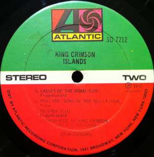 KING CRIMSON islands LP vinyl SD 7212 VG 1972  