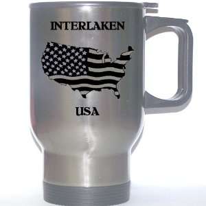  US Flag   Interlaken, California (CA) Stainless Steel Mug 