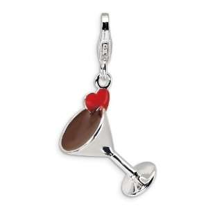   Martini Glass With Lobster Clasp Charm   Measures 29x16mm   JewelryWeb