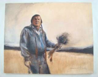 Patricia H. Smith Oil Painting of Native American Man  