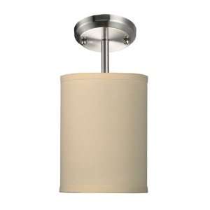  Albion Off Brushed Nickel w White Shade Hanging Light 