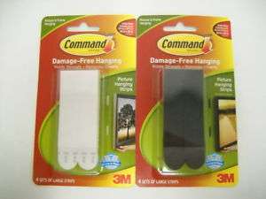3M COMMAND PICTURE HANGING STRIPS #17206 & 17206BLK NEW  