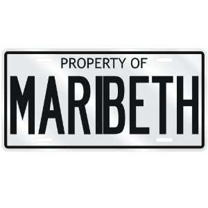  NEW  PROPERTY OF MARIBETH  LICENSE PLATE SIGN NAME