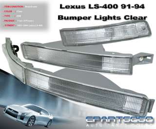 1991 1994 LEXUS LS400 4PC CLEAR SIGNAL BUMPER LIGHTS 92  