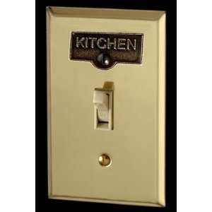 Kitchen, Switchplates Antique Solid Brass, KITCHEN Switch Tag Antique 
