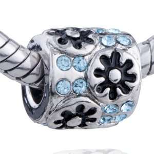 Flower March Crystal Bead Fits Pandora Chamilia Biagi Charm Bracelet